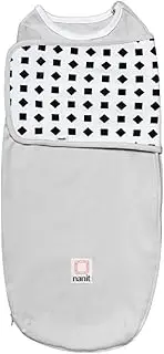 Nanit Breathing Wear Swaddle – Works with Nanit Pro Monitor to Track Breathing Motion Sensor-Free for Baby Safety, Real-Time Alerts, 100% Cotton, Size Small, 0-3 Month,Pebble grey