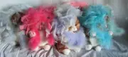 Russ Berrie Plush Stuffed Animal Cat Tabby PRUDENCE Orange Grey Hat Boa Feathers