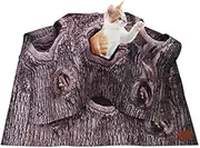 AMYESE Cat Blanket Bark Texture Painting, Tree Hallow Cat Bed Toy Mat