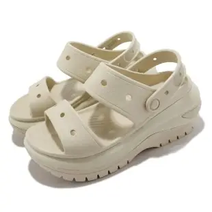 【Crocs】涼鞋 Classic Mega Crush Sandal 男女鞋 骨白色 光輪涼鞋 超厚底 卡駱馳(2079892Y2)