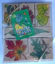 LEAVES Hero Arts Rubber Stamp Set Fall Autumn Trees Collage Plants+Green Inkpad