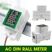 50V-300V 100A AC DIN Rall Meter Digital Power Energy Voltmeter Ammeter Watt Kwh