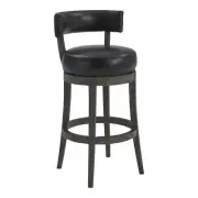 Armen Living Corbin 26" Counter Height Swivel Onyx Faux Leather Stool DAMAGED BX