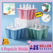 Silicone Ice Cream Mould Block 6 Cavity Frozen Molds Icy Pole Jelly Ice Lolly CG