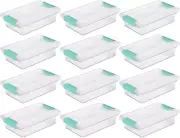 Small Clip Box, Stackable Storage Bin with Latching Lid, Plastic Container to Or