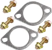 120-07610-0002 (3 Inch)-with 4 Bolt MLSG High Temp Exhaust Gasket 3" I.D. - Heavy Duty be made of Metal And Fiber Laminate (Qty 2)