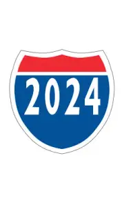 SSWBasics Interstate Sign Windshield Stickers - "2024" - Pack of 12
