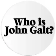 Who Is John Galt - 25 Pack Circle Stickers 3 Inch - Atlas Shrugged Taggart