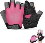 [CZNBZIU] Cycling Gloves for Children, Children's Sports Gloves, Cycling Gloves, Gel Padded Fingerless Sports Gloves, Road Riding Gloves for Camping, Training, Rowing Yoga