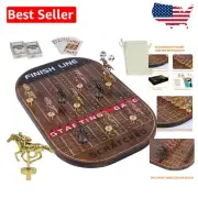 Exquisite Horse Racing Board Game: 11 Metal Horses, Dice, & Decorative Gift Box