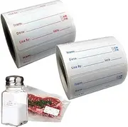 BetterJonny 2 Rolls 1000 Pieces Freezer Labels, 1 x 2 Inch Food Storage Stickers, Red & Blue, Easy to Write On