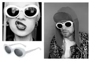Vintage Nirvana Kurt Cobain Sunglasses Round Clout Mens Ladies White