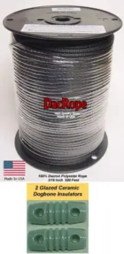 500' 3/16" 100% Dacron Polyester Antenna Support Rope, Dipole Inverted V, L Wire