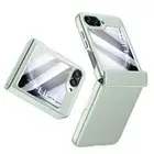 Fr Samsung Galaxy Z Flip6 Leather Back PC Frame Hinge Case with Screen Protector