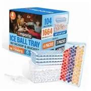 Round Ice Cube Tray with Lid and Bin – Creates 1664 Ice Balls (0.60 Inch