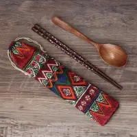 在飛比找蝦皮購物優惠-日式木质筷子勺子套装 旅行便携餐具 上班族学生餐具套装筷子组