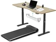 [Lifespan Fitness] WalkingPad M2 Treadmill with 180 cm ErgoDesk Automatic Standing Desk, Oak