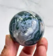 Moss Agate Crystal Sphere High Grade S155