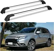 TINIANHHCT Cross Bars Lockable Fits for Mitsubishi Outlander Gasoline Version 2013-2021 with Flush Side Rails Roof Rack Cargo Luggage Carrier, Black+Silver