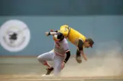 World Series Baltimore Orioles Doug DeCinces in action upending Pi- Old Photo