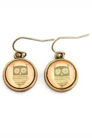 Owl Drop Earrings--NES-DOWLGR