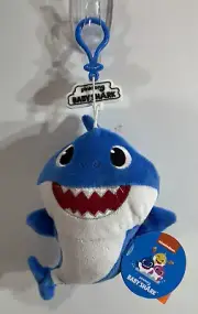 Nickelodeon Pinfong Baby Shark Clip On Coin Change Purse 5" Daddy Shark Blue NEW