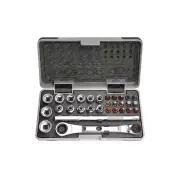 30 Pcs of PK Tool Low Profile Double Ended Ratchet Sockets & Bits Set