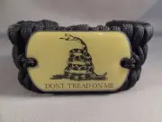 Don't Tread On Me Dark Black Paracord Survival Bracelet In Trilobite Belly Weave