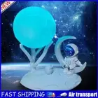 Astronaut Moon Night Light Rechargeable Spaceman Ornaments Stepless Dimming (C)