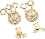 STOBOK 2pcs Necklace Layering Clasps Multi Jewelry Buckles DIY Bracelet and Necklace Connection Separator for Stylish Stacking and Layering Two Rings Three Rings