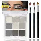 Black Smoky Eyeshadow Palette,Silver Shimmer Grey Gold Brown Eyeshadow 9 Colors,