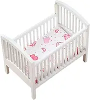 Generic 1:12 Scale Miniature House Furniture Wooden Doll Bed Playpen Toy Crib Vintage Style