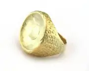 Adjustable Ring Matte Gold Plated Brass (19mm 9US inner size) 3081