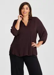 [TS] Taking Shape Luxe Oasis Top Size 16 in Merlot - Plus Size Women's Clothing Merlot