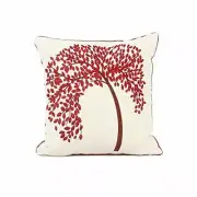 REMSOFT 18" X 18" Embroidered Cotton Linen Decorative Throw Pillow Cover Cushion