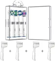 4 Packs Hygienic Protective Cover + 1 Electric Toothbrush Heads Storage Case for Oral B Toothbrush Heads