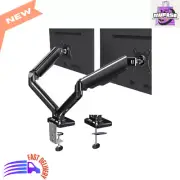 Pneumatic Arm Dual Monitor Desk Mount, VESA Compatible, 32" Max, Black