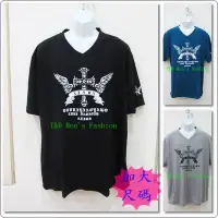 在飛比找Yahoo!奇摩拍賣優惠-【T&D】”26901”2XL~3XL~加大美式V領印花棉質