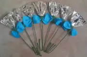 Set of Draft Horse Decorations - Silver, White and Turquoise Mane, Tail, Flowers