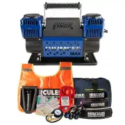 Hercules 4WD Winch Recovery Kit 4x4 + Dual Air Compressor Snatch Strap Recovery