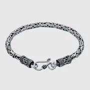 Men's 925 Sterling Silver Viking Nordic Tide Bracelet Chain Wristband Jewelry Gift