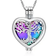 Heart Cremation Urn Ashes Necklace for Women Men Tree of Life Cremation Ash P...