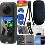 Insta360 X3 72MP Waterproof 5.7K 360° VR AI Action Camera + SanDisk 128GB Bundle