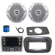 JBL Marine Radio, 2x 6.5" 225W White Speakers w/ANT, Wire,Spa Bezel, Adapter