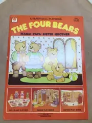 Vintage Original 1981 The Four Bears Paper Dolls & Playbook Whitman Uncut NEW
