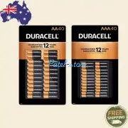 40 Pack Duracell CopperTop Longest Lasting Alkaline Batteries AA/AAA Expiry-2034