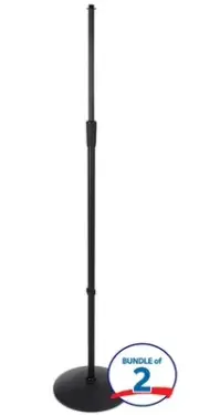 On-Stage MS9210 10-inch Round-base Mic Stand (2-pack)