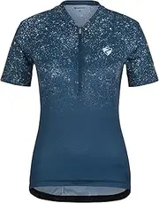 [Ziener] Naladia Women's Cycling Jersey - Mountain Bike Road Bike - Breathable, Quick-Drying, Elastic, Short Sleeve, Hale Navy, EU 48