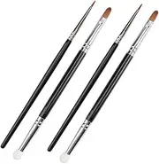 Healeved Travel Makeup Brush Set 4pcs Double-head Concealer Brush for Eye Shadow and Powder Dark Circle Concealing