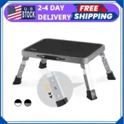3 Levels Adjustable Folding Step Stools for Adults Sturdy Metal RV Step Stool Sa